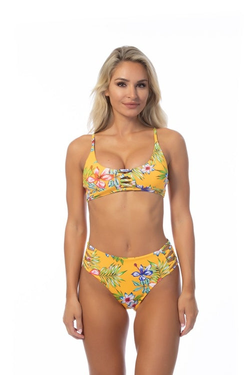Hawaii Yellow Floral Bikini Set