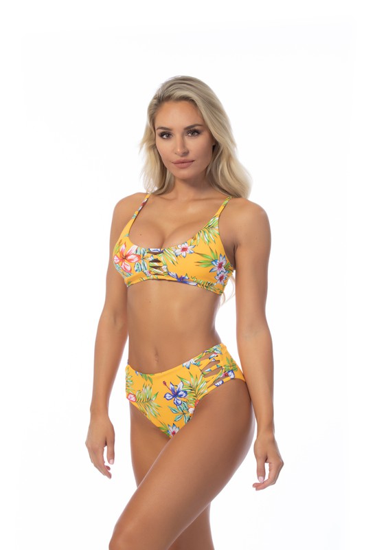 Hawaii Yellow Floral Bikini Set